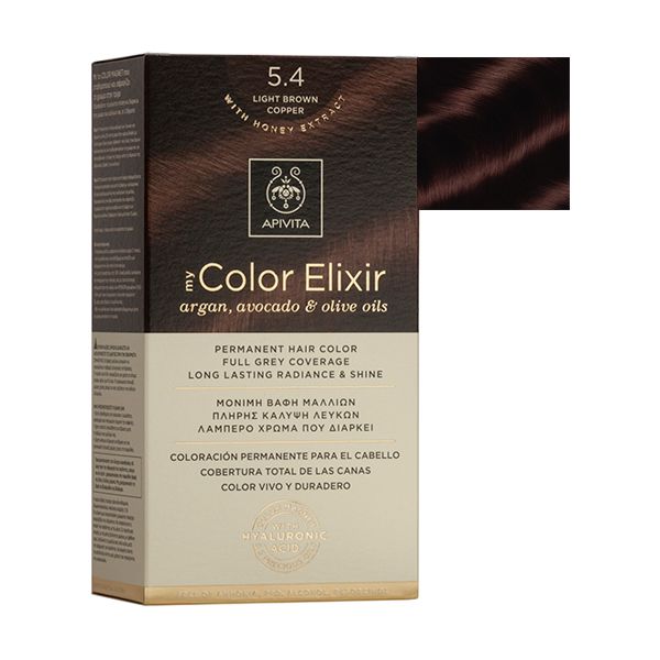 Apivita My Color Elixir Permanent Hair Color 5.4 Light Brown Copper