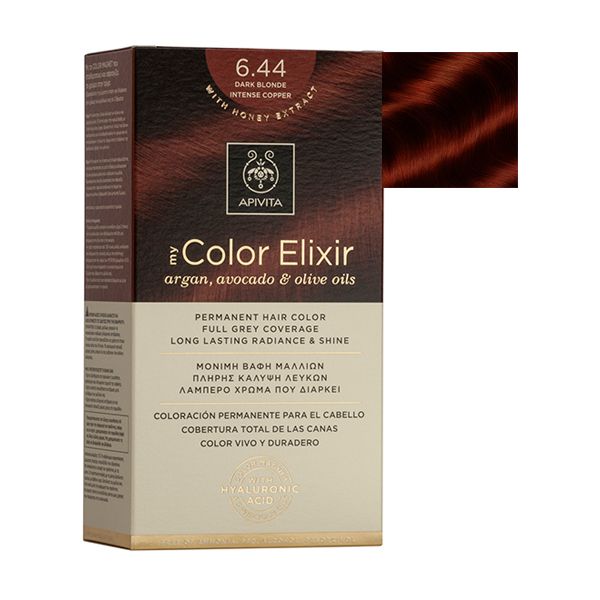 Apivita My Color Elixir Permanent Hair Color 6.44 Dark Blonde Intense Copper