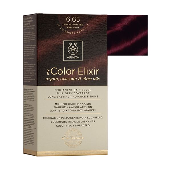 Apivita My Color Elixir Permanent Hair Color 6.65 Dark Blonde Red Mahogany