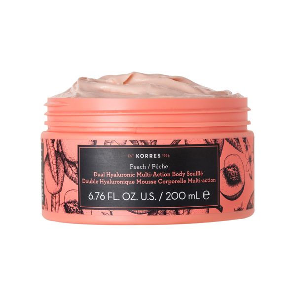 Korres Body Souffle Peach Με Διπλό Υαλουρονικό Για Ενυδάτωση Σώματος 200ml