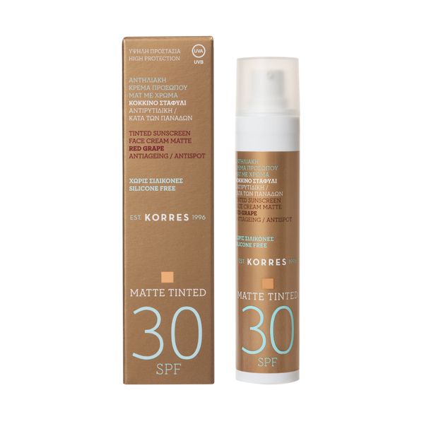 Korres Tinted Face Sunscreen Cream Red Grape Matte SPF30 50ml
