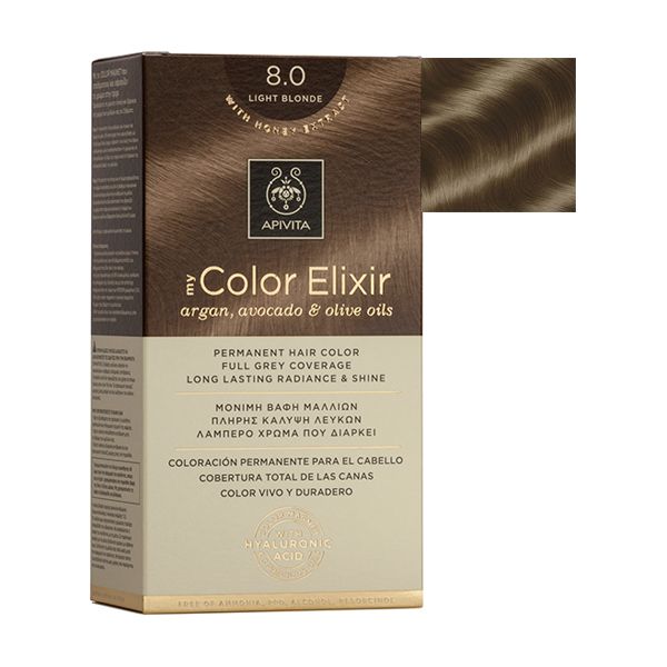 Apivita My Color Elixir Permanent Hair Color 8.0 Light Blonde
