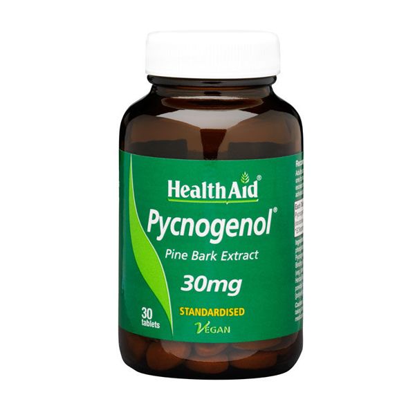 Health Aid Pycnogenol (Pine Bark Extract) 30mg Vegan 30 Ταμπλέτες