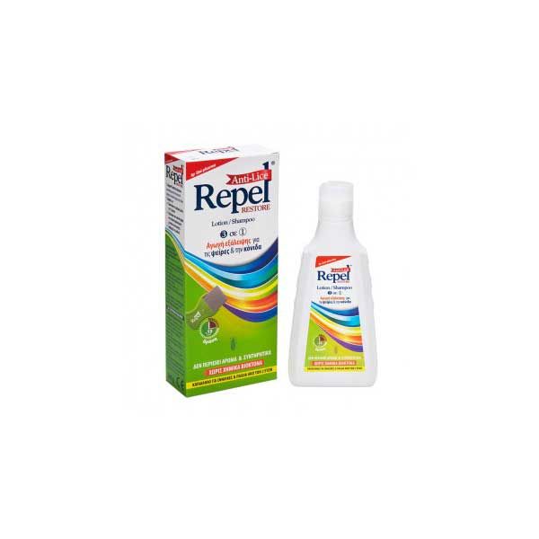 Repel Anti-lice Restore Lotion/ Shampoo 3in1 Αγωγή εξάλειψης για ψείρες & την κόνιδα 200ml