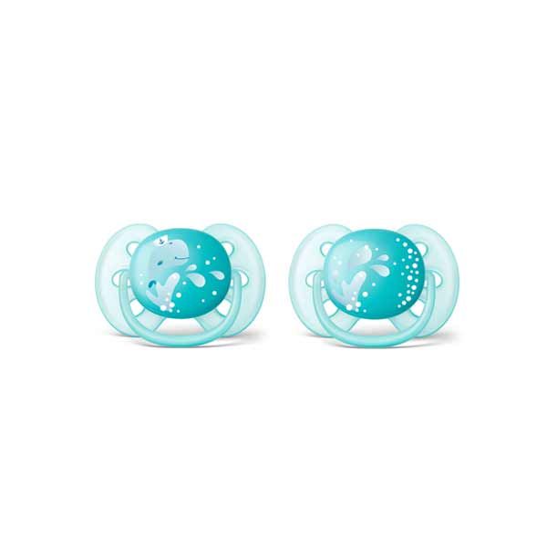 Avent Ultra Soft Silicone Pacifier Blue 6-18m 2pcs (SCF226/22)