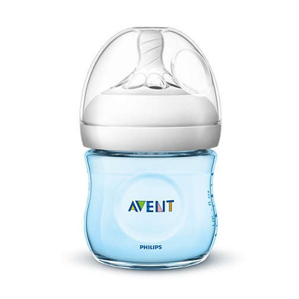 Avent Natural Plastic Baby Bottle Blue 125ml