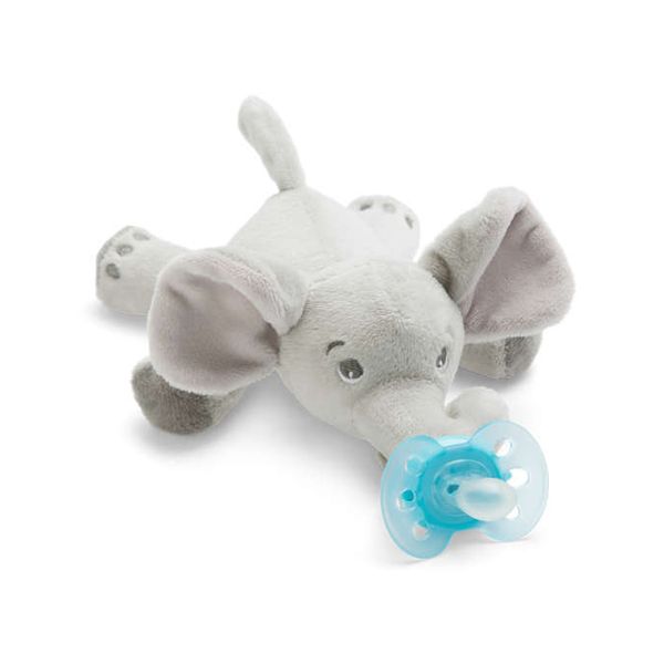 Avent Ultra Soft Snuggle Elephant with Silicone Pacifier 0m+