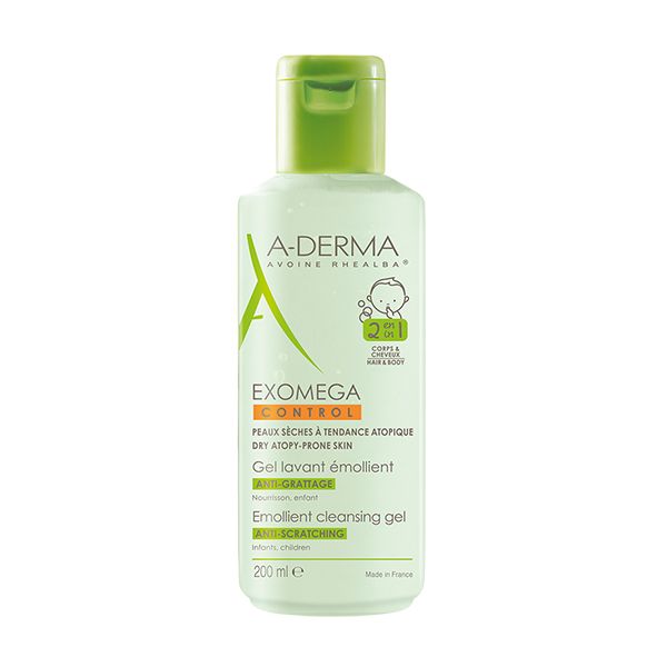 A-derma Exomega Control Μαλακτικό Τζελ Καθαρισμού 2 Σε 1 Μαλλιών/Προσώπου/Σώματος Κατά Του Κνησμού Για Το Ξηρό/Ατοπικό Δέρμα Όλης Της Οικογένειας 200ml