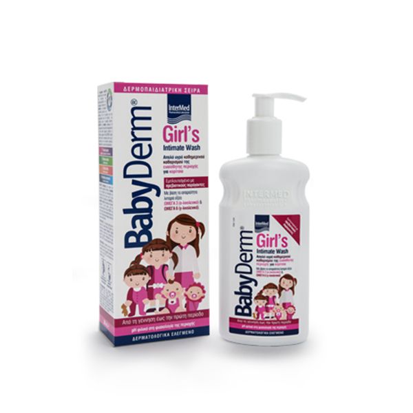 Babyderm Girl’s Intimate Wash Απαλό Υγρό Καθαρισμού Της Ευαίσθητης Περιοχής Για Κορίτσια 300ml