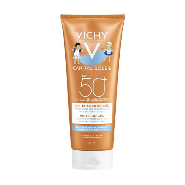 Vichy Capital Soleil Wet Skin Αντηλιακό Ενυδατικό Τζελ Προσώπου/Σώματος Spf50+ 200ml