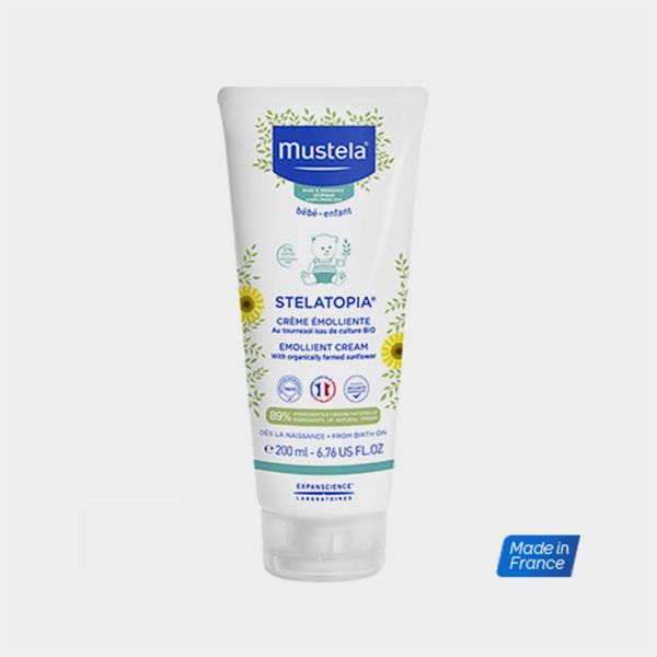 Mustela Stelatopia Bebe Emolient Cream with Organically Farmed Sunflower 200ml