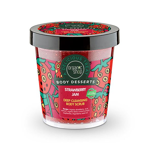 Organic Shop Body Desserts Strawberry Jam Deep Cleansing Body Scrub 450ml