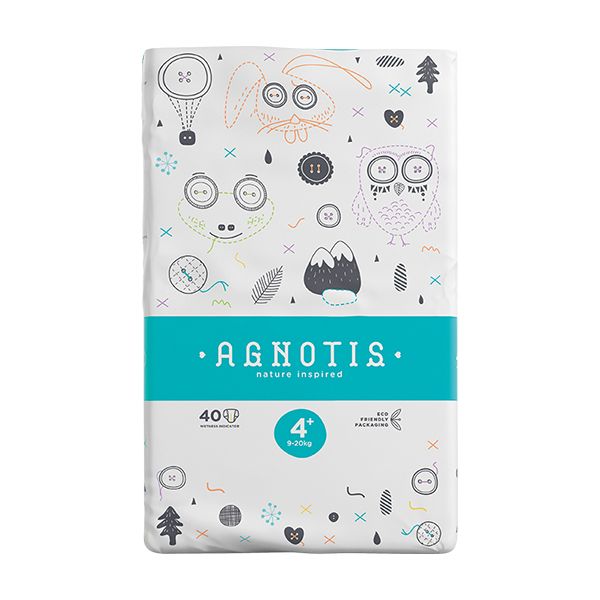 Agnotis Baby Diapers Πάνες No4+ 9-20kg 40τμχ