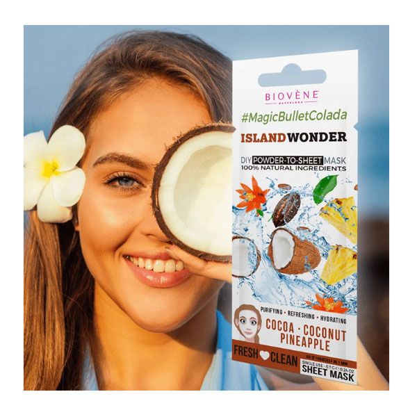 Biovene Μάσκα Ενυδάτωσης Προσώπου DIY Powder To Sheet Island Wonder 1τμχ