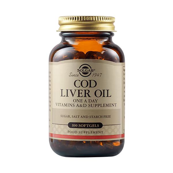 Solgar Cod Liver Oil One A Day Vitamins A and D 100 Μαλακές Κάψουλες