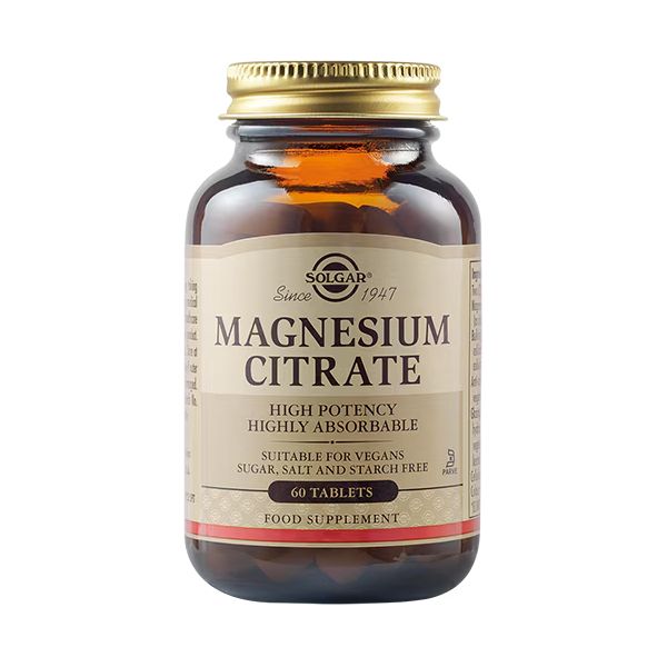 Solgar Magnesium Citrate High Potency Highly Absorbable 60 Ταμπλέτες