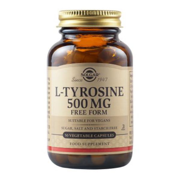 Solgar L-Tyrosine 500mg Free Form Αμινοξέα 50 Veg. Caps