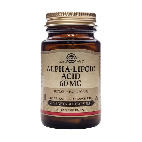 Solgar Alpha-Lipoic Acid 60mg Αντιοξειδωτικά 30 Veg. Caps