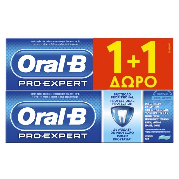 Oral-B Pro-Expert Protection Φθοριούχος Οδοντόκρεμα Με Γεύση Μέντα 75ml 1+1 Δώρο