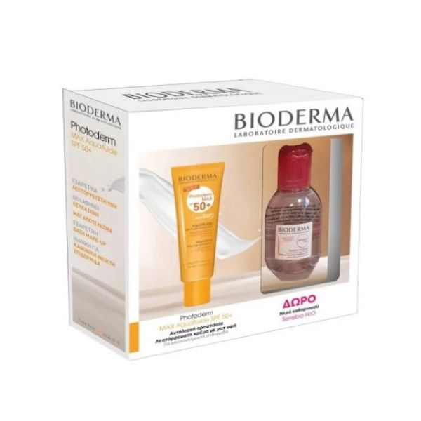 Bioderma Photoderm Set Με MAX Αντηλιακή Κρέμα Προσώπου Για Κανονικό/Μικτό Δέρμα Spf50+ 40ml & Δώρο H2O Νερό Καθαρισμού & Ντεμακιγιάζ Προσώπου/Ματιών 100ml