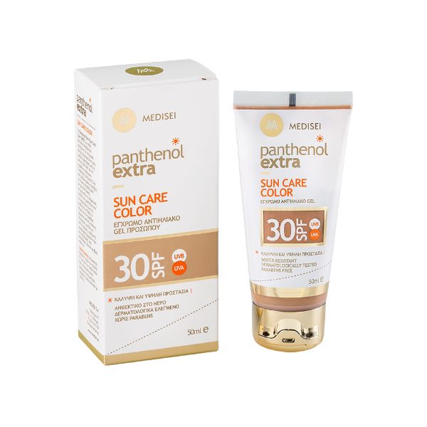 Panthenol Extra Sun Care Αντηλιακό Τζελ Προσώπου Με Χρώμα Spf30 50ml