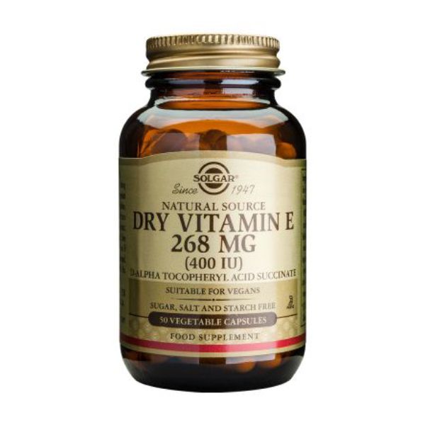 Solgar Dry Vitamin E 268mg (400IU) 50 Vegetable Capsules