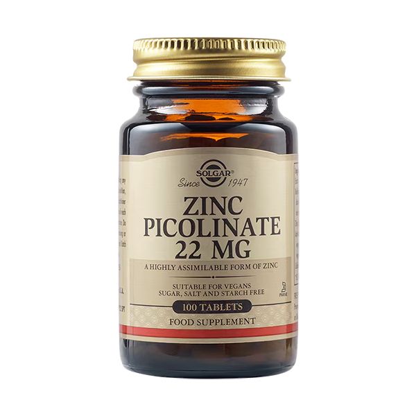 Solgar Zinc Picolinate 22 mg 100 Ταμπλέτες