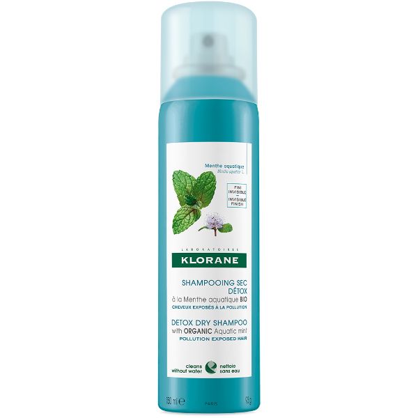 Klorane Shampooing Sec Ξηρό Σαμπουάν Με Υδάτινη Μέντα Για Όλους Τους Τύπους 150ml