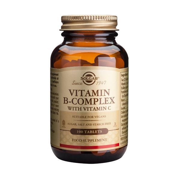 Solgar Vitamin B-Complex With Vitamin C 100 Tablets