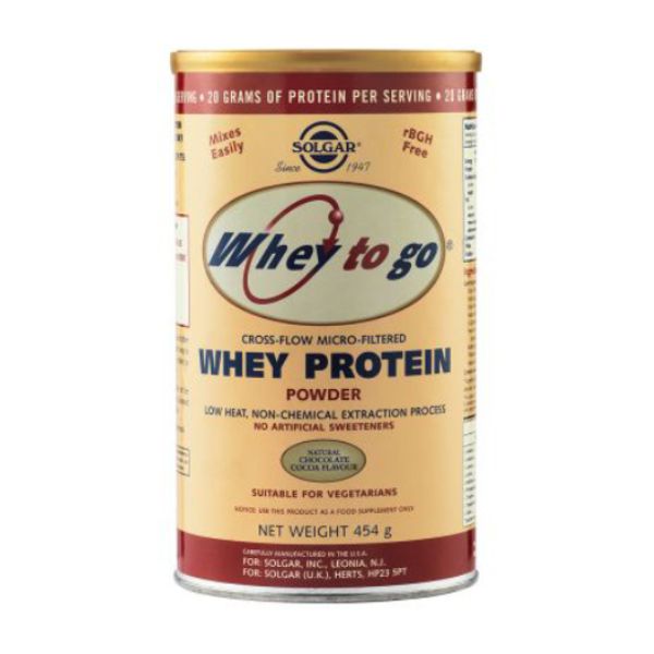 Solgar Whey To Go Whey Protein Powder Chocolate Flavor 454g