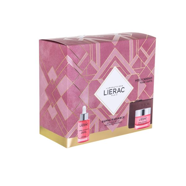 Lierac Supra Radiance Set with Detox Serum Radiance Booster 30ml & Gift Anti-Ox Renewing Face Cream for Normal/Dry Skin 50ml & Elegant Card Holder