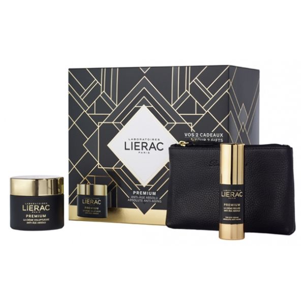 Lierac Premium Set Δώρου Με Κρέμα Προσώπου Απόλυτης Αντιγήρανσης & Άνεσης 50ml & Δώρο Κρέμα Ματιών Απόλυτης Αντιγήρανσης 15ml & Δερμάτινο Πορτοφόλι