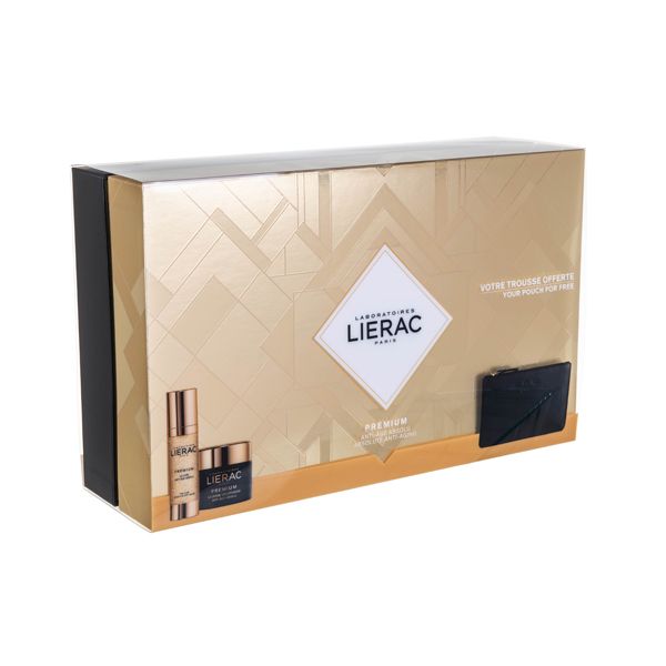 Lierac Premium Set with La Cure Absolute Anti-Ageing 30ml & Gift Voluptueuse Face Cream Absolute Anti-ageing 50ml & Rue des Fluers Monaco Leather Wallet