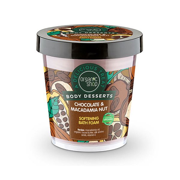 Organic Shop Body Desserts Chocolate & Macadamia Nut Softening Bath Foam 450ml