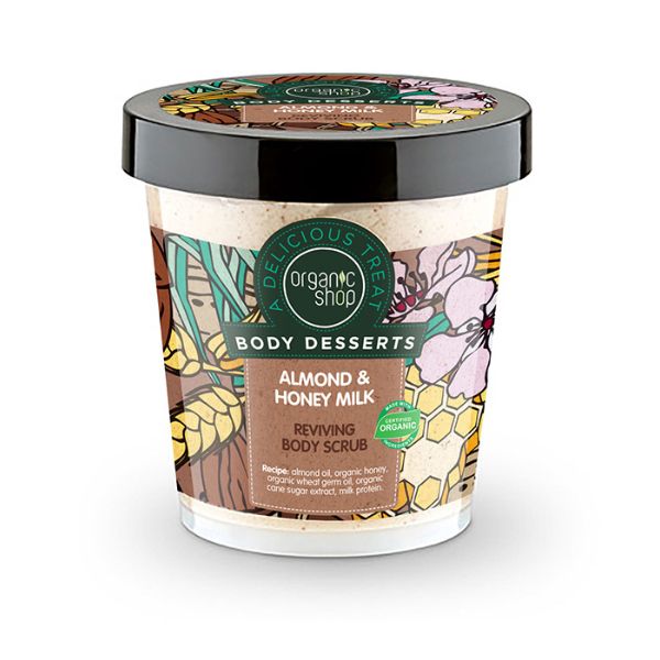 Organic Shop Body Desserts Almond & Honey Milk Reviving Body Scrub 450ml