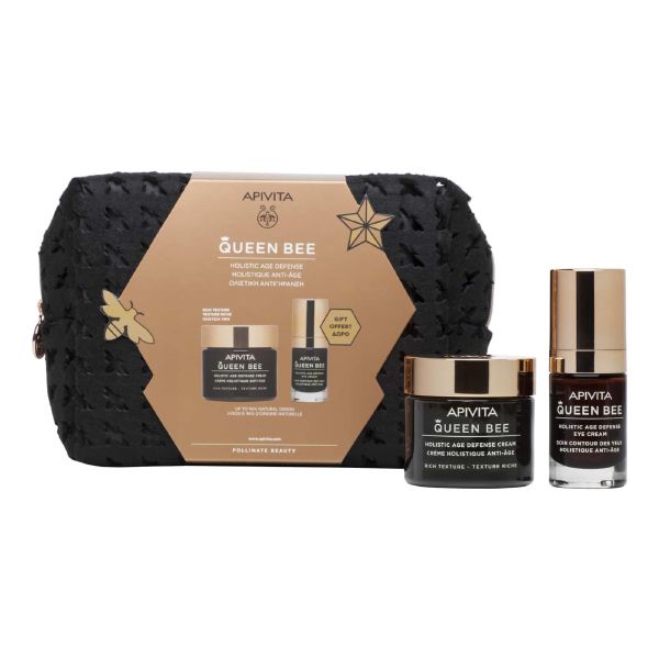Apivita Queen Bee Holistic Age Defence Set with Cream Rich Texture 50 ml and Gift Eye Cream 15 ml