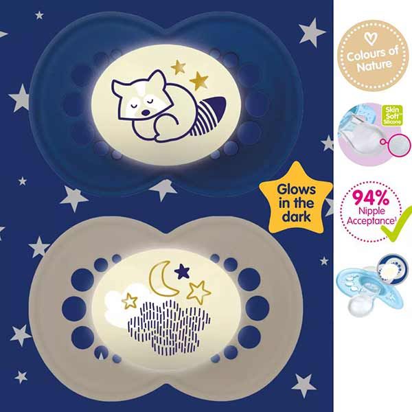 Mam Original Night Silicon Soother 6m+ 2 pieces