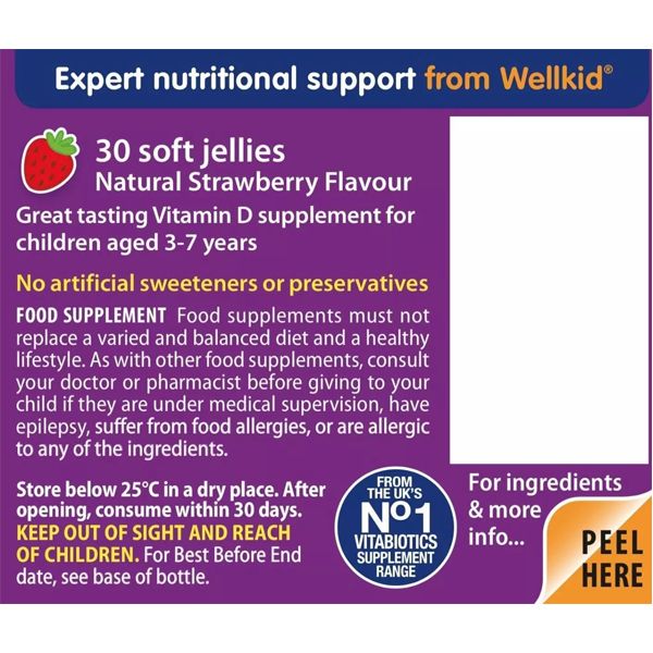 Vitabiotics Wellkid Peppa Pig Vitamin D Συμπλήρωμα Διατροφής Για Παιδιά 3-7 ετών Με Γεύση Φράουλα 30softgels