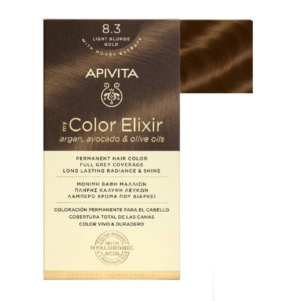 Apivita My Color Elixir Permanent Hair Color 8.3 Light Blonde Gold