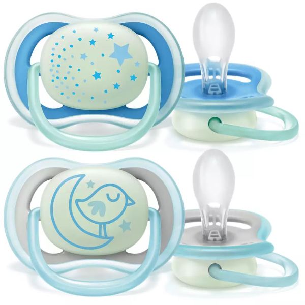 Avent Ultra Air Night Πιπίλα Σιλικόνης Νυκτός (SCF376/21) 6-18m 2τμχ