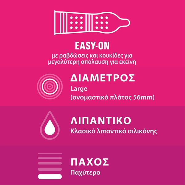 Durex Pleasuremax Προφυλακτικά Με Ραβδώσεις & Κουκίδες 3τμχ