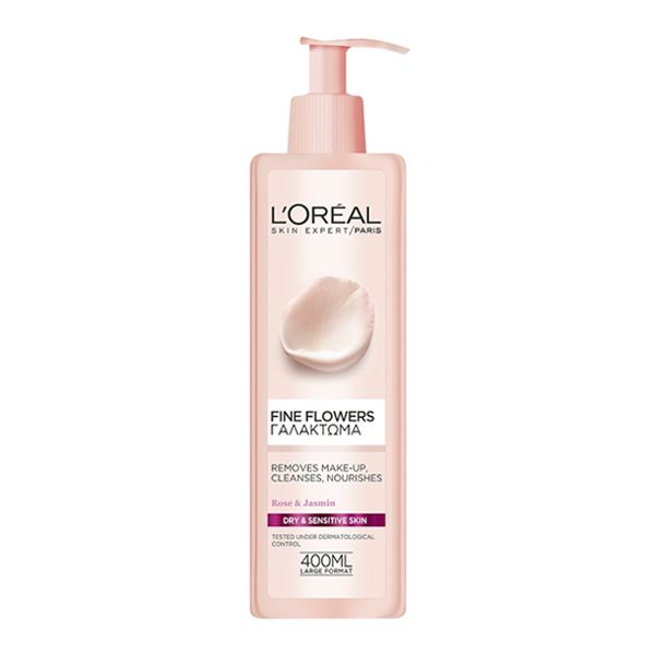 L'Oreal Paris Fine Flowers Γαλάκτωμα Καθαρισμού Για Ξηρό/Ευαίσθητο Δέρμα 400ml