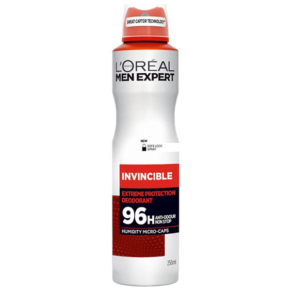 L'Oreal Paris Men Expert Invincible Αποσμητικό Σπρέι Με 96ωρη Δράση 150ml