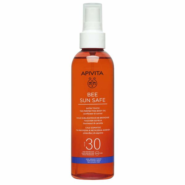 Apivita Bee Sun Safe Satin Touch Tan Perfecting Body Oil SPF 30 200 ml