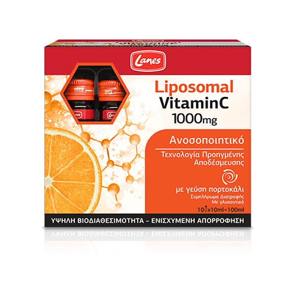 Lanes Vitamin C 1000mg Liposomal Βιταμίνες για Ενίσχυση του Ανοσοποιητικού με γεύση Πορτοκάλι 10x10ml