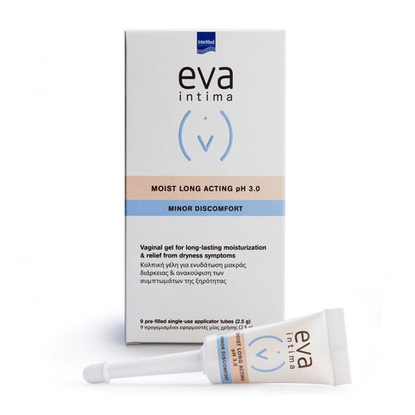 Eva Intima Moist Long Acting Minor Discomfort pH3.0 Κολπική Γέλη Κατά της Ξηρότητας 9 κολπικοί εφαρμοστές