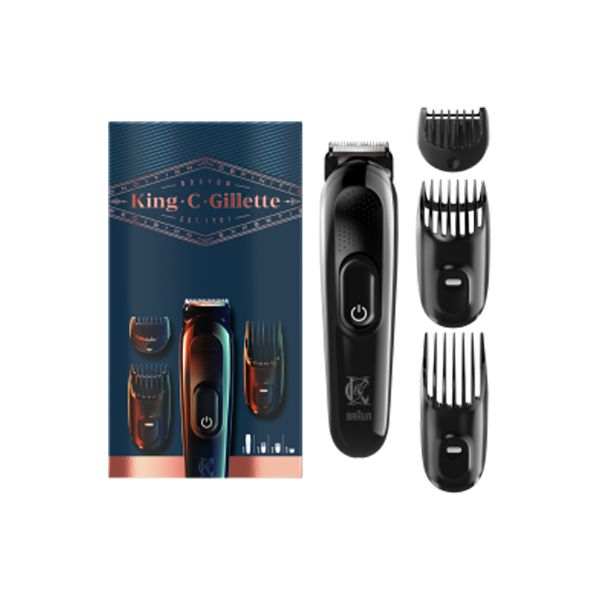 Gillette King • C • Beard Trimmer Επαναφορτιζόμενη Ξυριστική Μηχανή Προσώπου με 3 χτενάκια