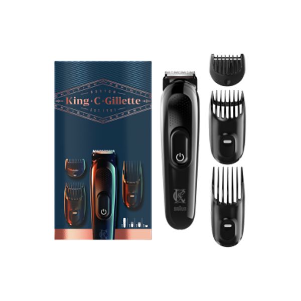 Gillette King C. Beard Trimmer Επαναφορτιζόμενη Ξυριστική Μηχανή Προσώπου με 3 χτενάκια