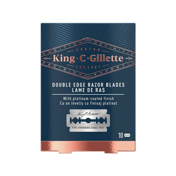 Gillette King C. Double Edge Razor Blades Ανταλλακτικά Ξυράφια Διπλής Ακμής 10τμχ