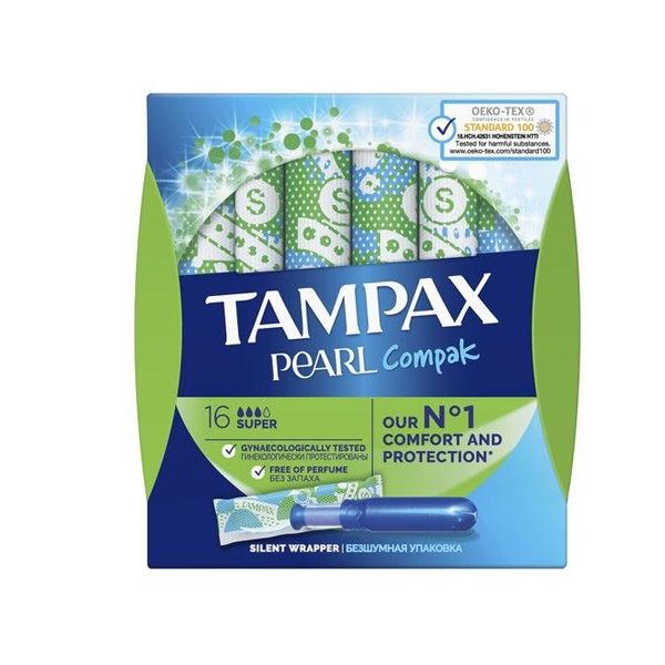 Tampax Compak Pearl Super Ταμπόν 16τμχ